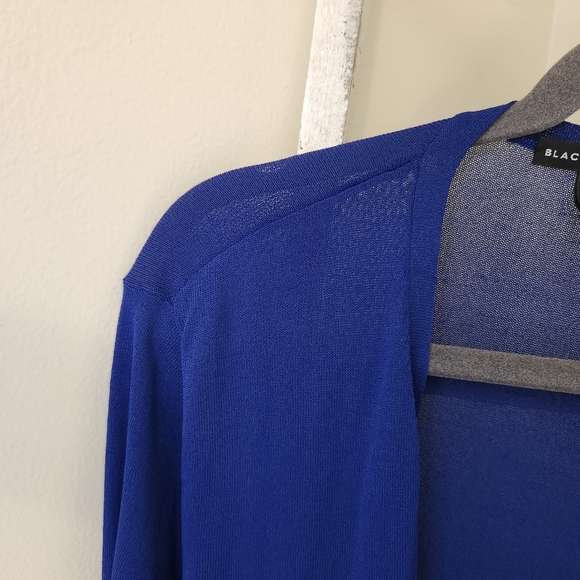 Chico's Black Label size 1 medium 8 royal blue open front split back cardigan - Picture 3 of 5